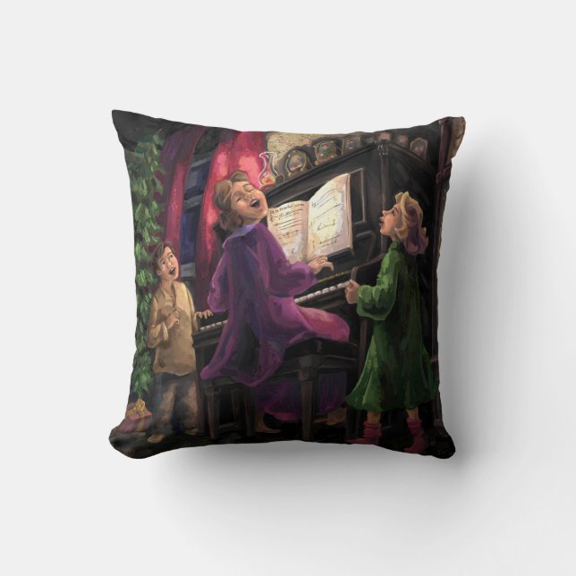 Christmas Sing Along Throw Pillow (Front)