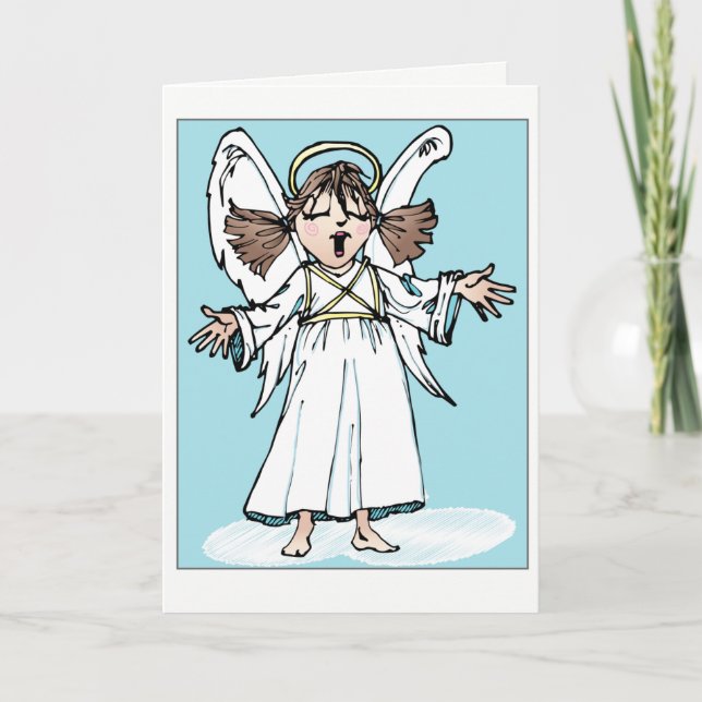 Christmas singing angel greeting card (Front)