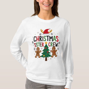 Christmas Sister Crew Festive Gingerbread Friends T-Shirt