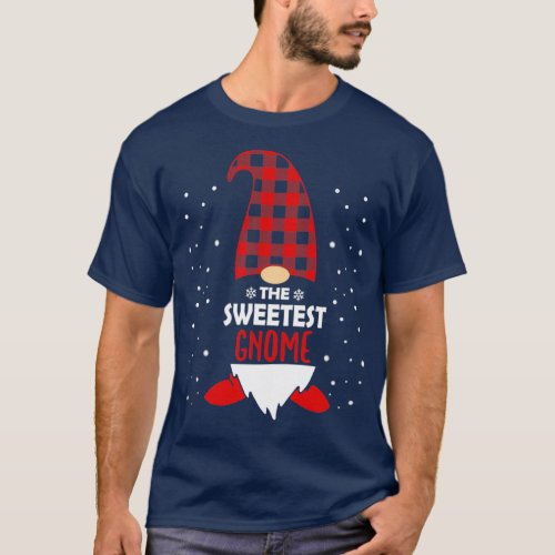 Christmas Sister Gnome Red Plaid Gift  T_Shirt