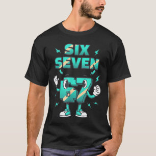 Christmas Six Seven 67 Funny 6-7 Meme Retro Cartoo T-Shirt