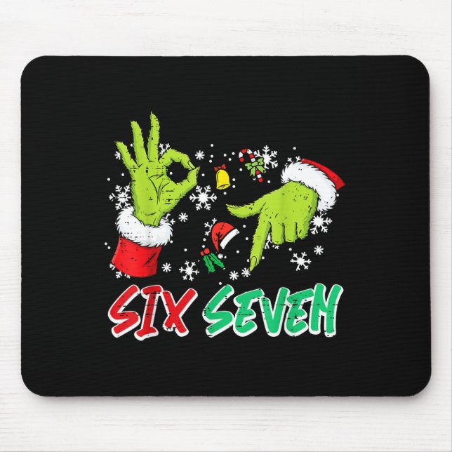 Christmas Six Seven 67 Funny Meme 6 7 Xmas Women M Mouse Pad (Front)