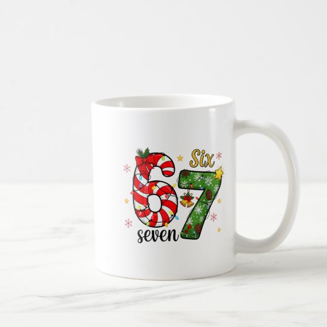 Christmas Six Seven Funny Trendy 6 7 Viral Meme  Coffee Mug (Right)