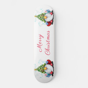 Christmas Skateboard Gnome with Gift