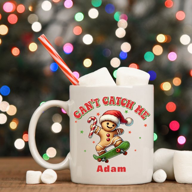 Christmas Skateboarding Gingerbread Man Coffee Mug (Christmas Skateboarding Gingerbread Man Coffee Mug
)