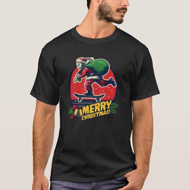 Christmas Skateboarding Santa Essential T-Shirt9 T-Shirt (Front)