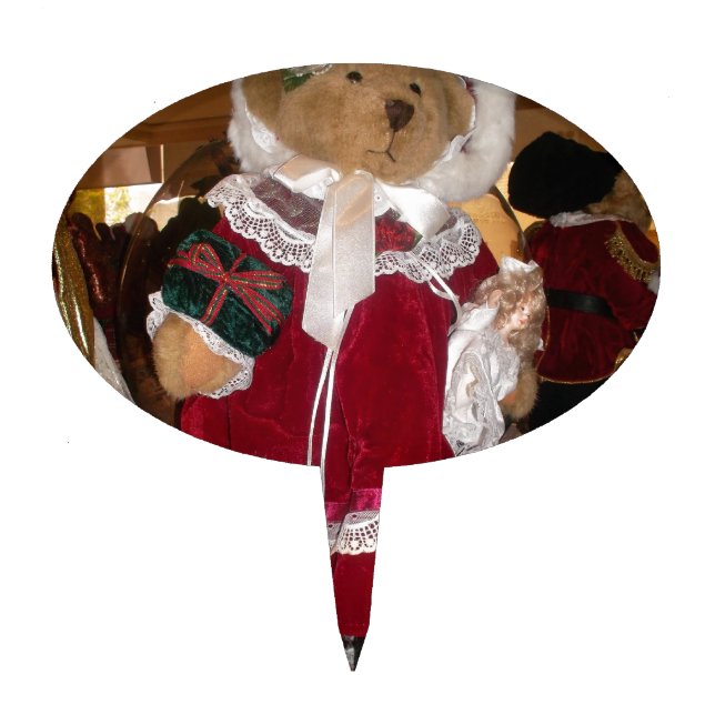 Christmas Skater Teddy Bear Collection. Cake Topper (Front)