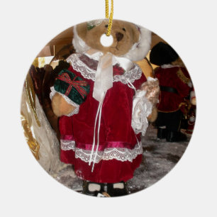 Christmas Skater Teddy Bear Collection. Ceramic Ornament