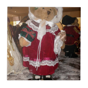 Christmas Skater Teddy Bear Collection. Ceramic Tile