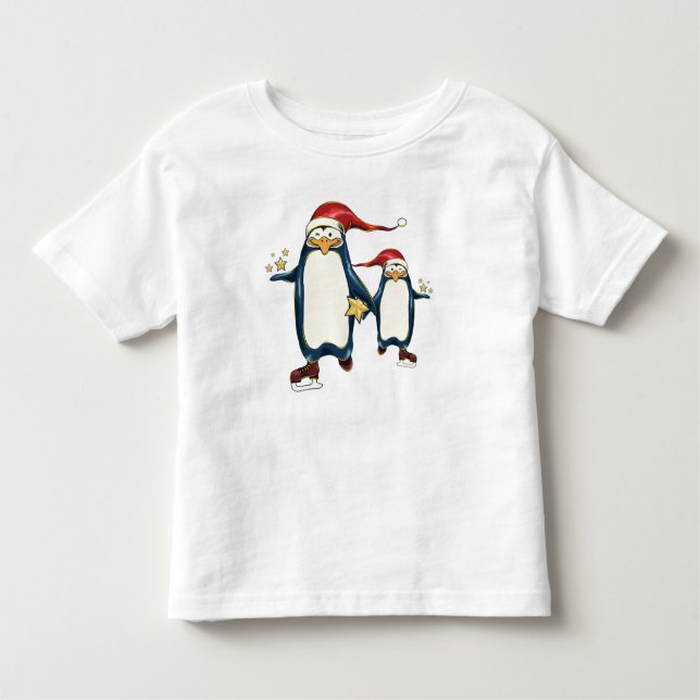 Christmas Skating Penguins Toddler T-shirt (Front)