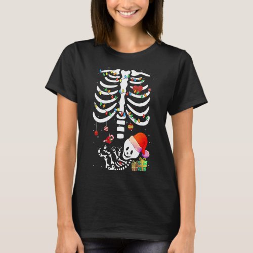 Christmas Skeleton Baby Pregnancy Announcement Xma T_Shirt