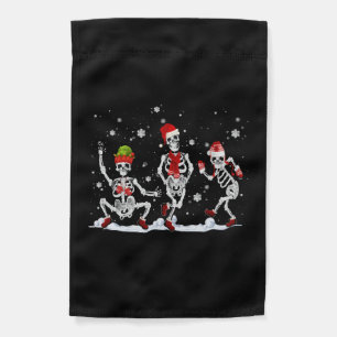 Christmas Skeleton Creepy Dancing Garden Flag