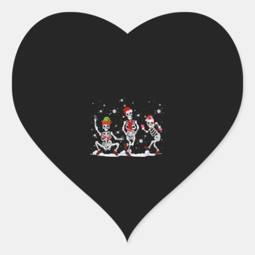 Christmas Skeleton Creepy Dancing Heart Sticker