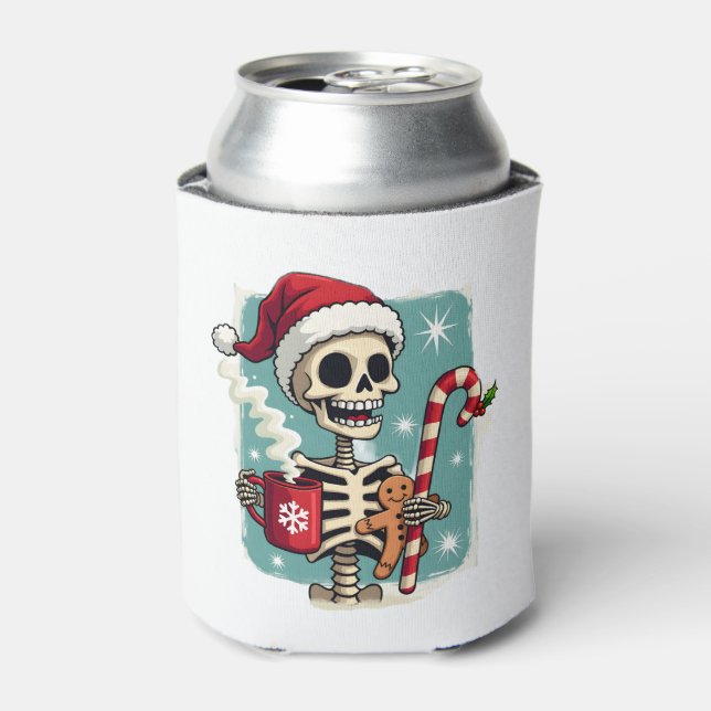 Christmas Skeleton Hot Chocolate Xmas Men Women Ki Can Cooler (Can Front)