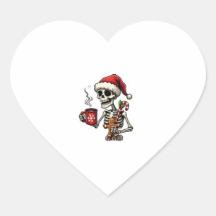Christmas Skeleton Hot Chocolate Xmas Men Women Ki Heart Sticker