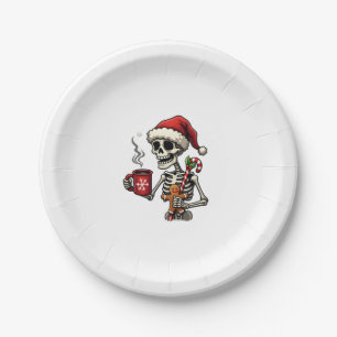 Christmas Skeleton Hot Chocolate Xmas Men Women Ki Paper Plates