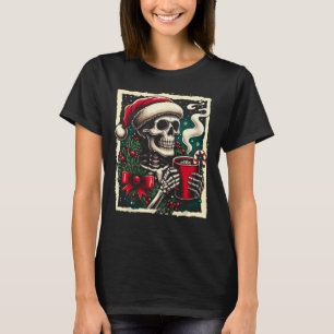 Christmas Skeleton Hot Cocoa Dead Inside Spooky Xm T-Shirt