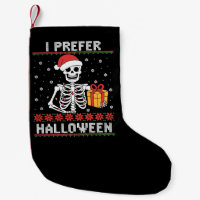 Christmas Skeleton I Prefer Halloween Ugly Xmas