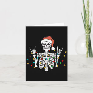 Christmas Skeleton Rocker Wrapped In Xmas Lights S Card