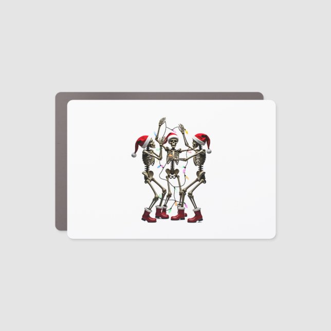Christmas Skeleton Santa Dancing Lights (1) Car Magnet (Front)