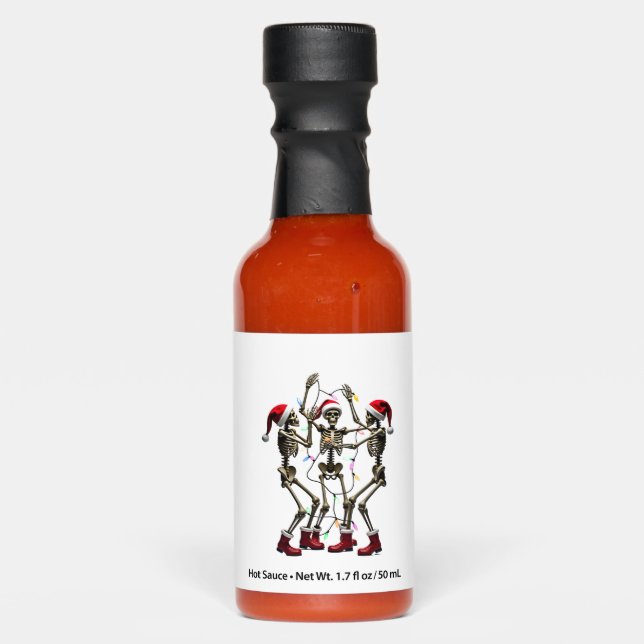 Christmas Skeleton Santa Dancing Lights (1) Hot Sauces (Front)