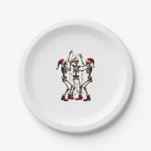 Christmas Skeleton Santa Dancing Lights (1) Paper Plates