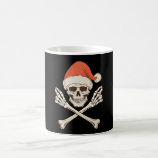 Christmas Skeleton Skull Santa Hat Xmas Holiday Coffee Mug