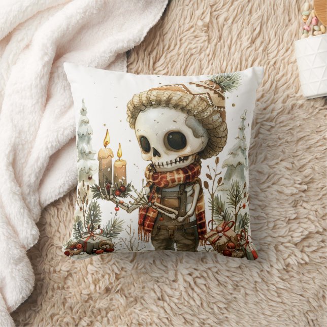 Christmas Skeleton Throw Pillow (Blanket)