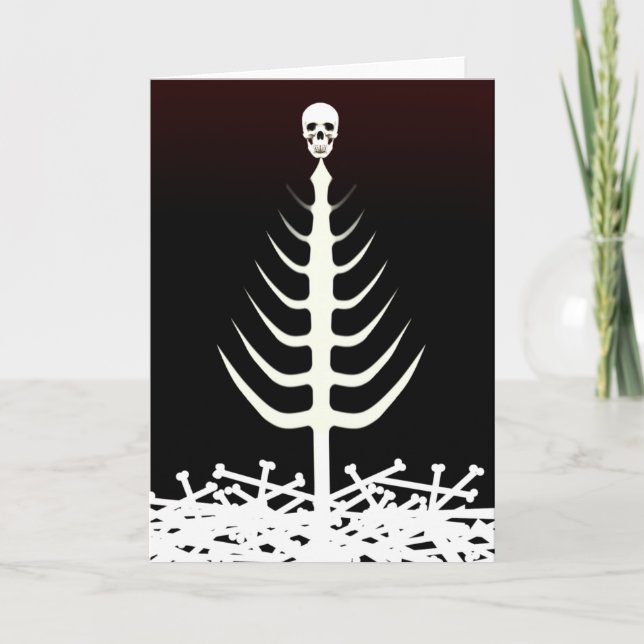 Christmas Skeleton Tree Holiday Card (Front)