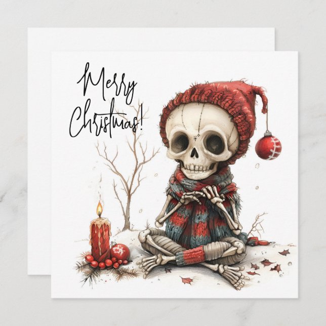 Christmas Skeleton with Candles and Ornaments (Front/Back)