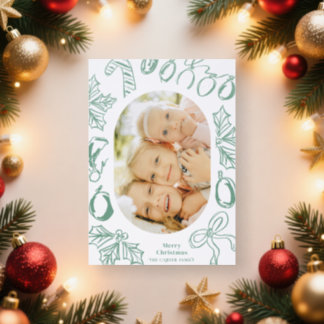 Christmas Sketches Letterpress Photo Cards