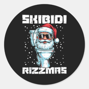 Christmas Skibidi Rizzmas Toilet Xmas Meme Kids Me Classic Round Sticker