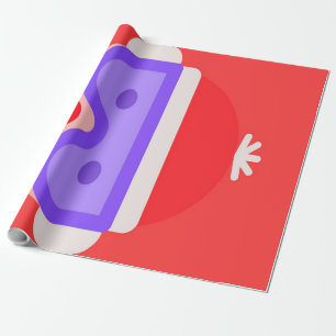 Christmas Skiing Emoji Wrapping Paper