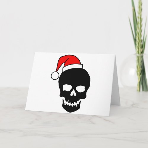 Christmas Skull Black Holiday Card
