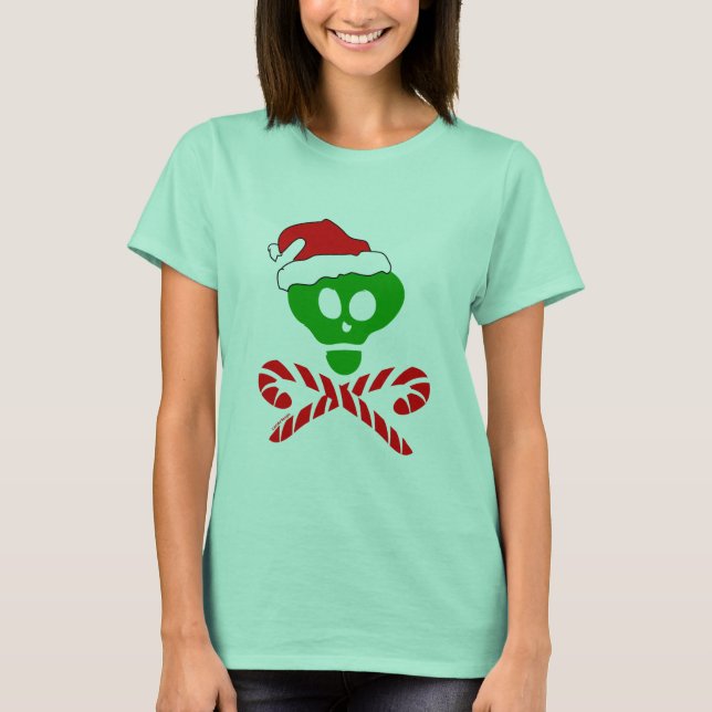 Christmas Skull Crossbones T-Shirt (Front)
