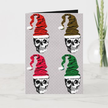 Christmas Skull Custom Card by Funky_Skull at Zazzle