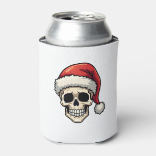 Christmas Skull Funny Santa XMES Men Women T-Shirt Can Cooler