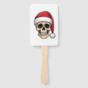 Christmas Skull Funny Santa XMES Men Women T-Shirt Hand Fan