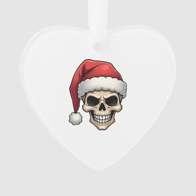 Christmas Skull Funny Santa XMES Men Women T-Shirt Ornament (Front)