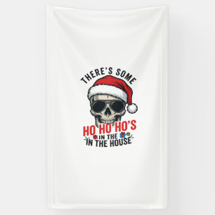 Christmas Skull Ho Ho Ho Humor Design Banner