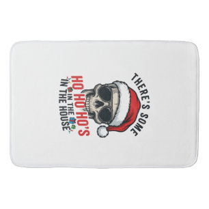 Christmas Skull Ho Ho Ho Humor Design Bath Mat