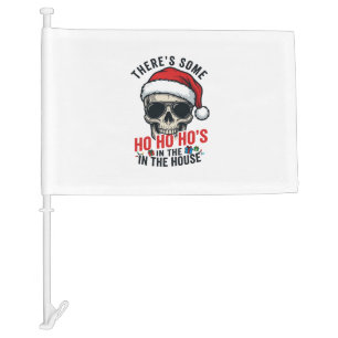 Christmas Skull Ho Ho Ho Humor Design Car Flag