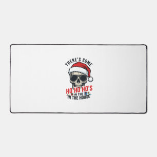 Christmas Skull Ho Ho Ho Humor Design Desk Mat