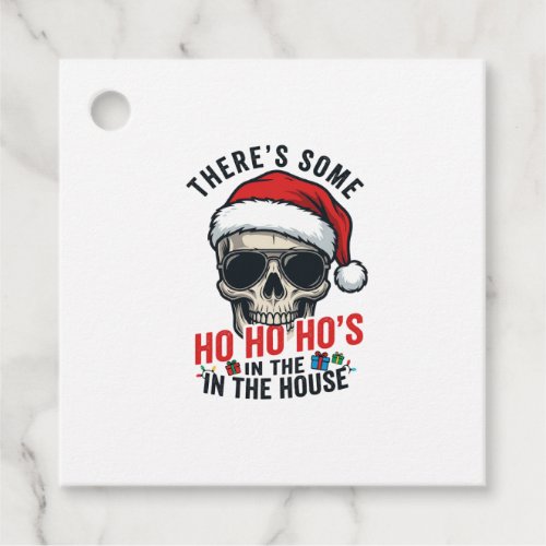 Christmas Skull Ho Ho Ho Humor Design Favor Tags