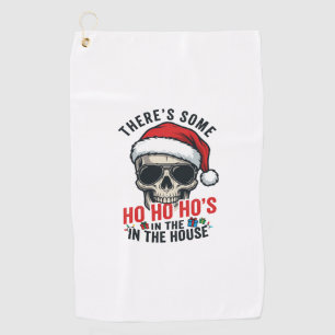 Christmas Skull Ho Ho Ho Humor Design Golf Towel