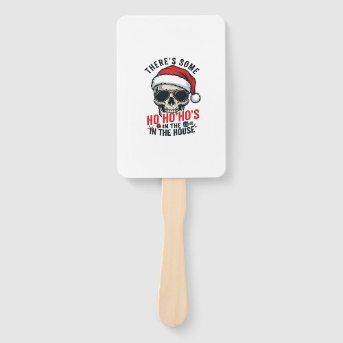 Christmas Skull Ho Ho Ho Humor Design Hand Fan