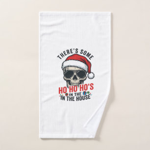 Christmas Skull Ho Ho Ho Humor Design Hand Towel
