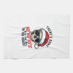 Christmas Skull Ho Ho Ho Humor Design Kitchen Towel
