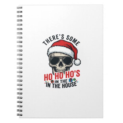 Christmas Skull Ho Ho Ho Humor Design Notebook