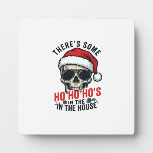 Christmas Skull Ho Ho Ho Humor Design Plaque